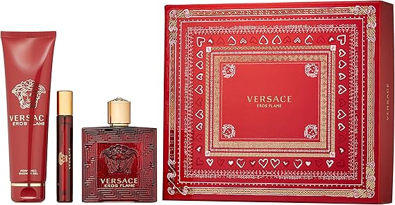 Versace Eros Flame 3 Pieces Gift Set For Men, 260 ml